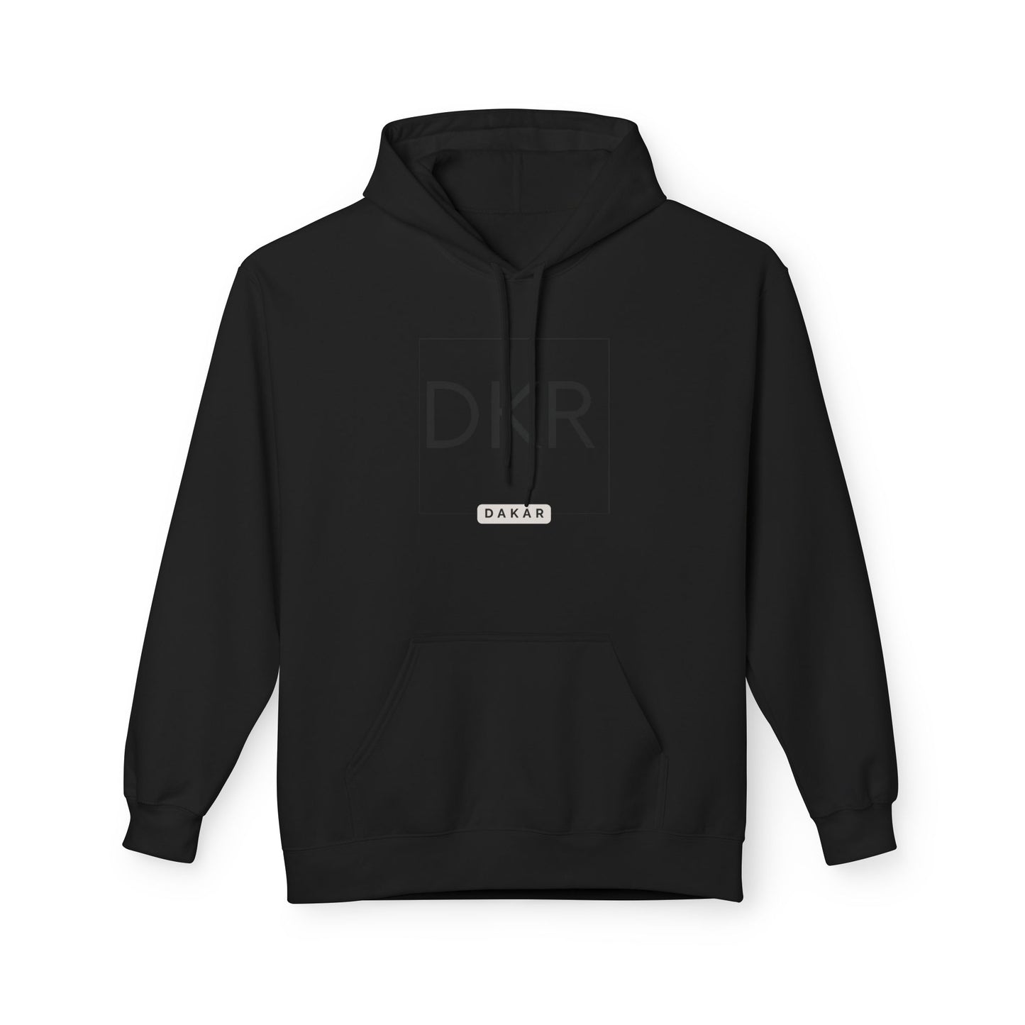 DKR (Dakar) White Hoodie — Clean Logo Chest & Back