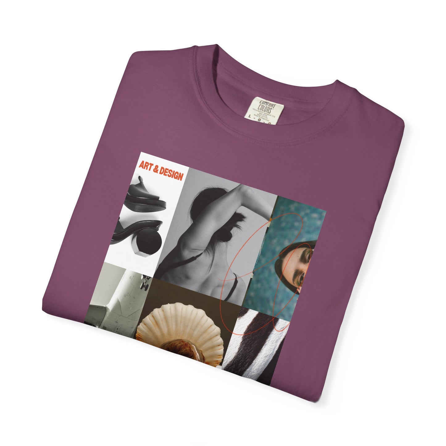 Photo Collage Graphic T‑Shirt — Vintage Object Grid Print
