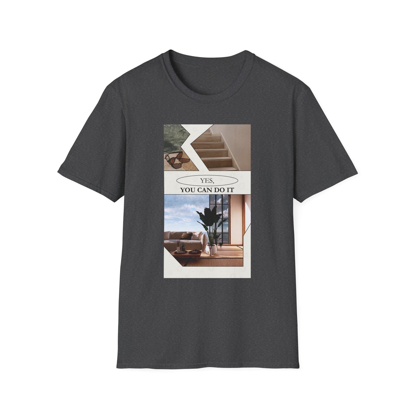 Motivational Photo Collage T-Shirt — "Yes, You Can Do It" Inspirational Tee