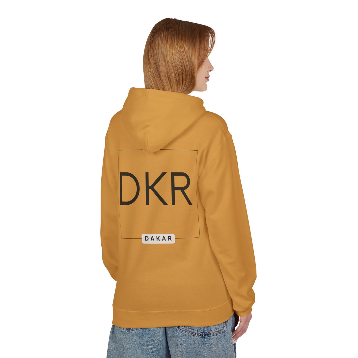 DKR (Dakar) White Hoodie — Clean Logo Chest & Back