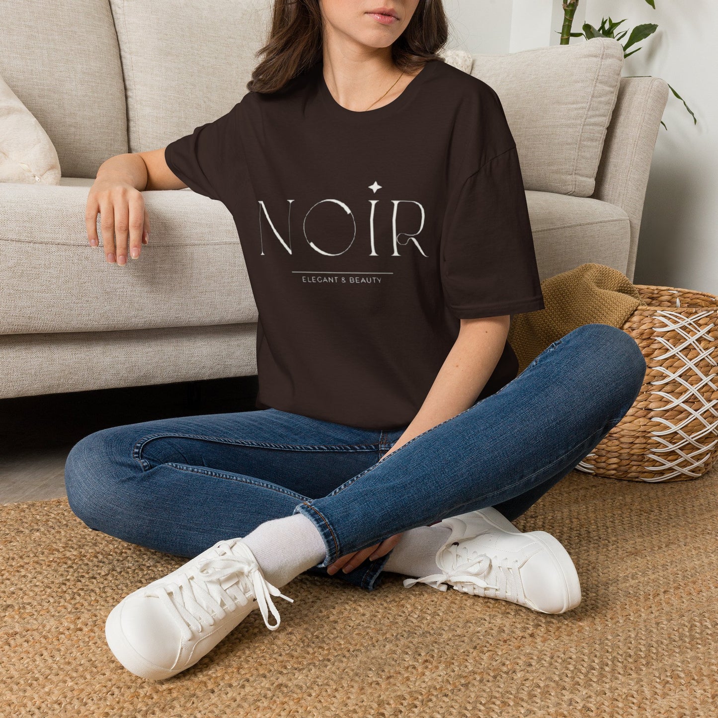 Minimalist 'Noir' Graphic T-Shirt — Subtle Monochrome Logo Tee