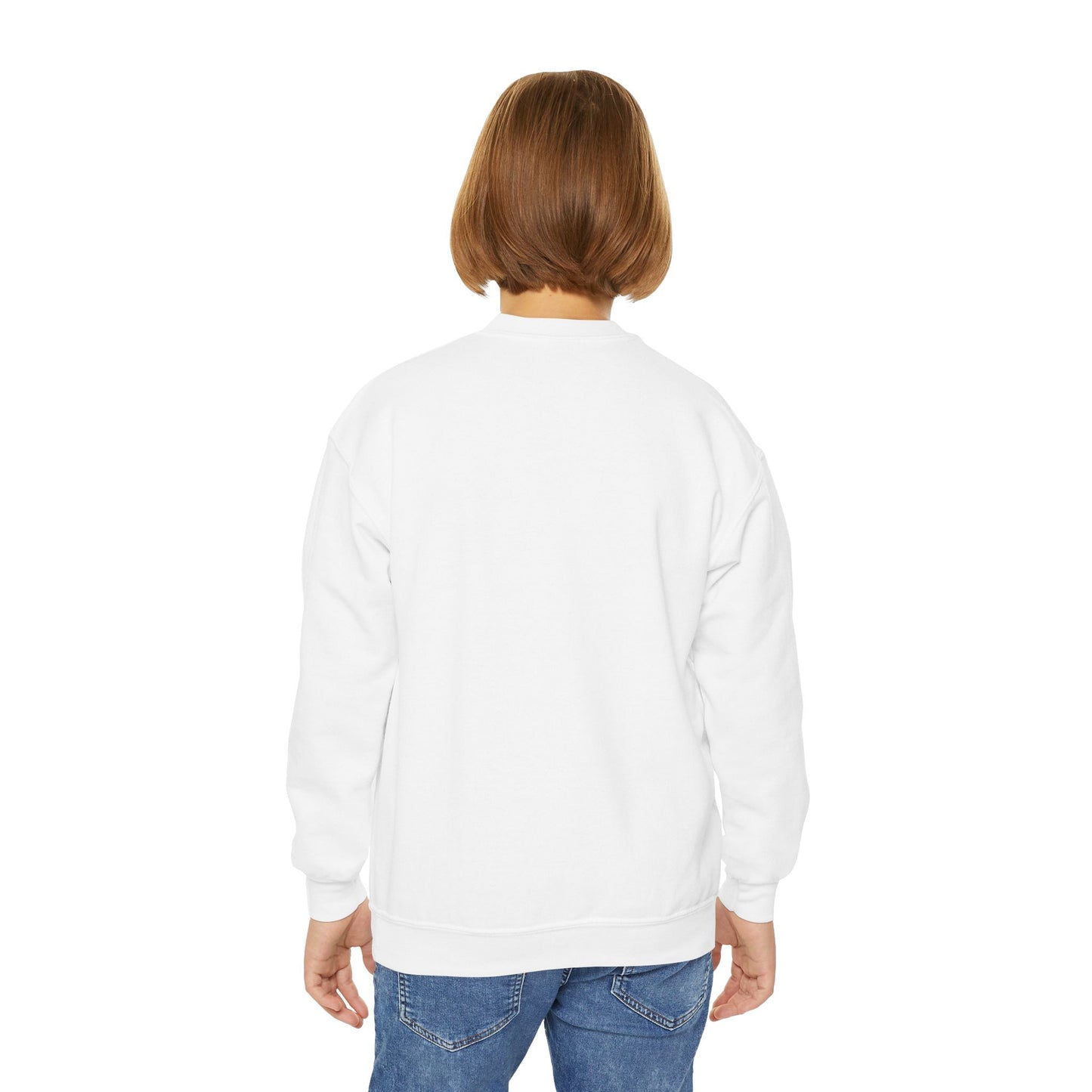 Youth Crewneck Sweatshirt — Cozy Winter Fashion Collage "Bonjour Hiver"