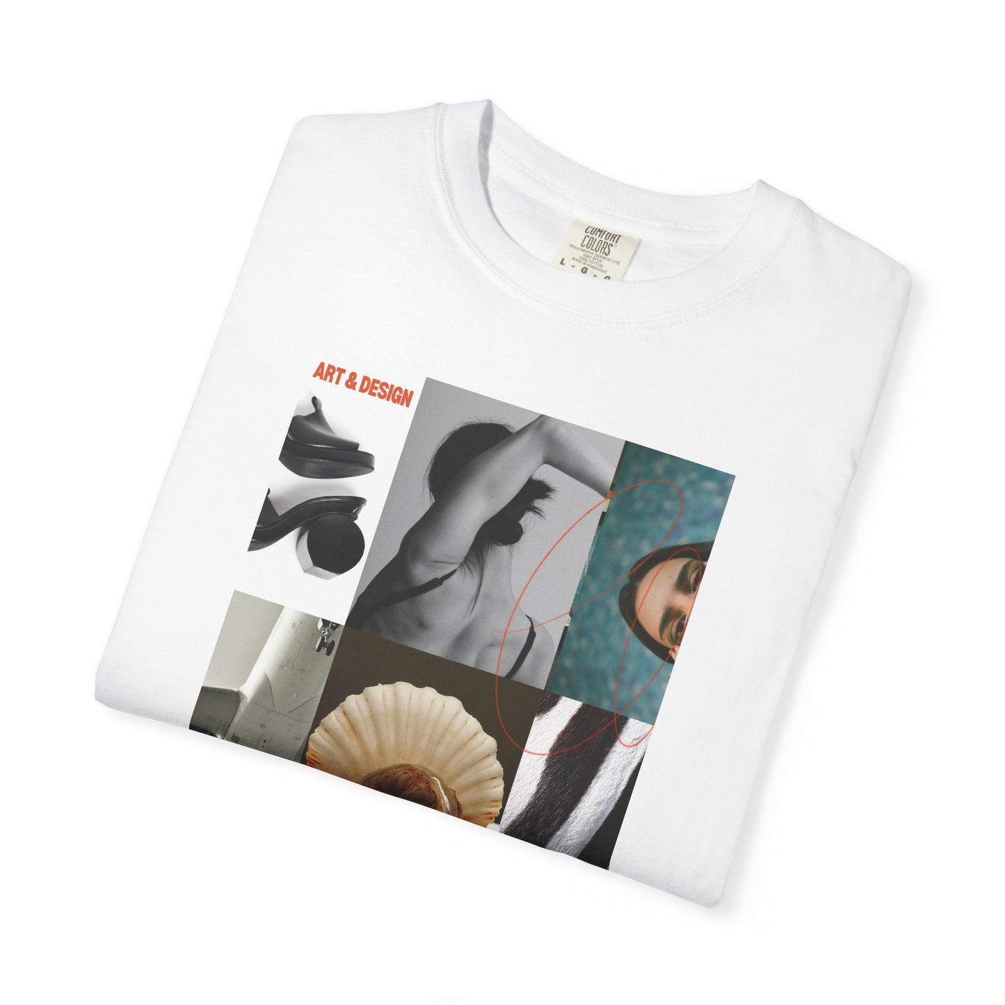 Photo Collage Graphic T‑Shirt — Vintage Object Grid Print