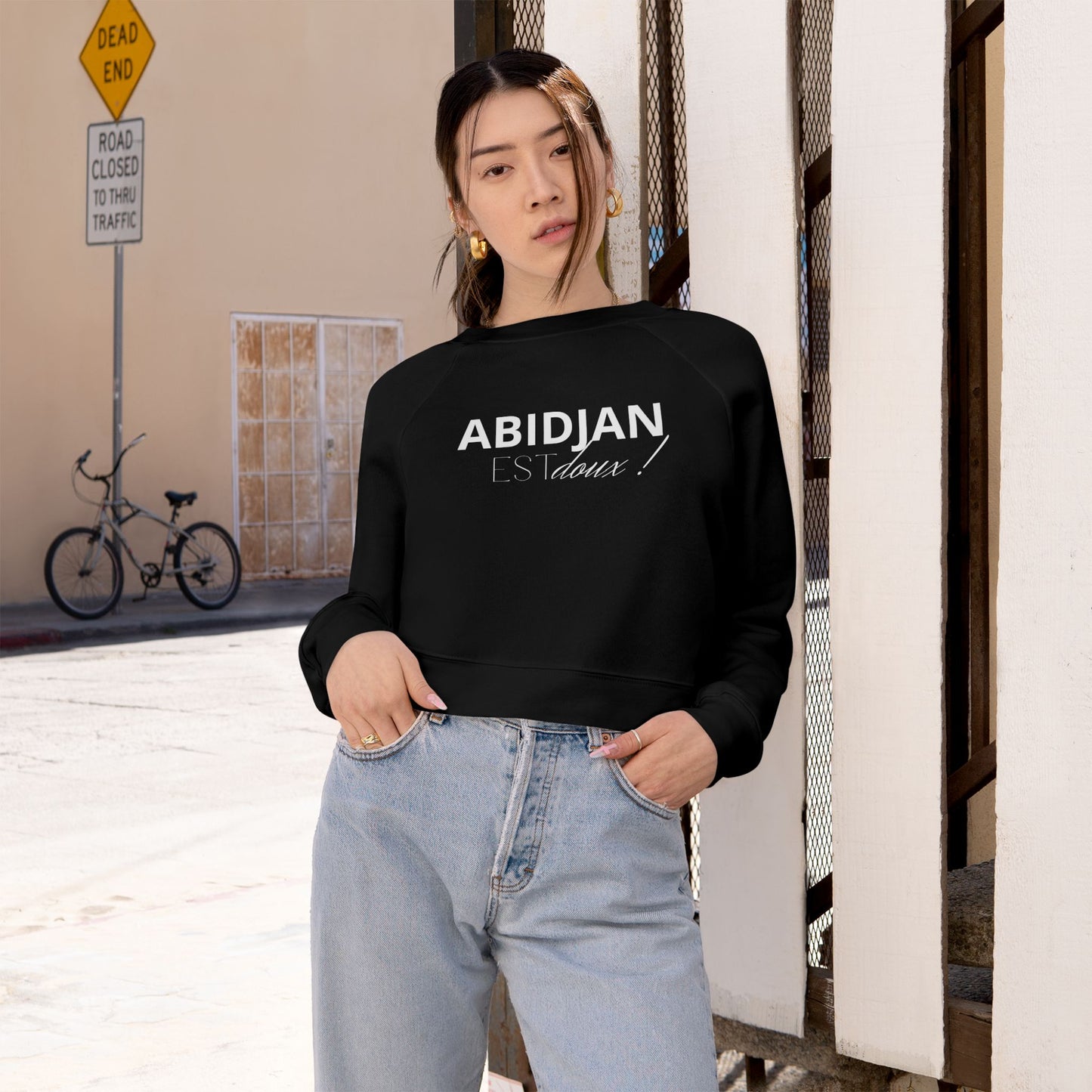 Cropped Pullover — "ABIDJAN Is Home" Women's Fleece Top